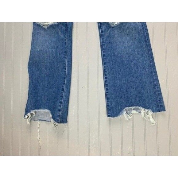 Madewell Size 24 Womens Jeans Cali Demi Boot Crop Distress Raw Hem Stretch - Picture 8 of 8